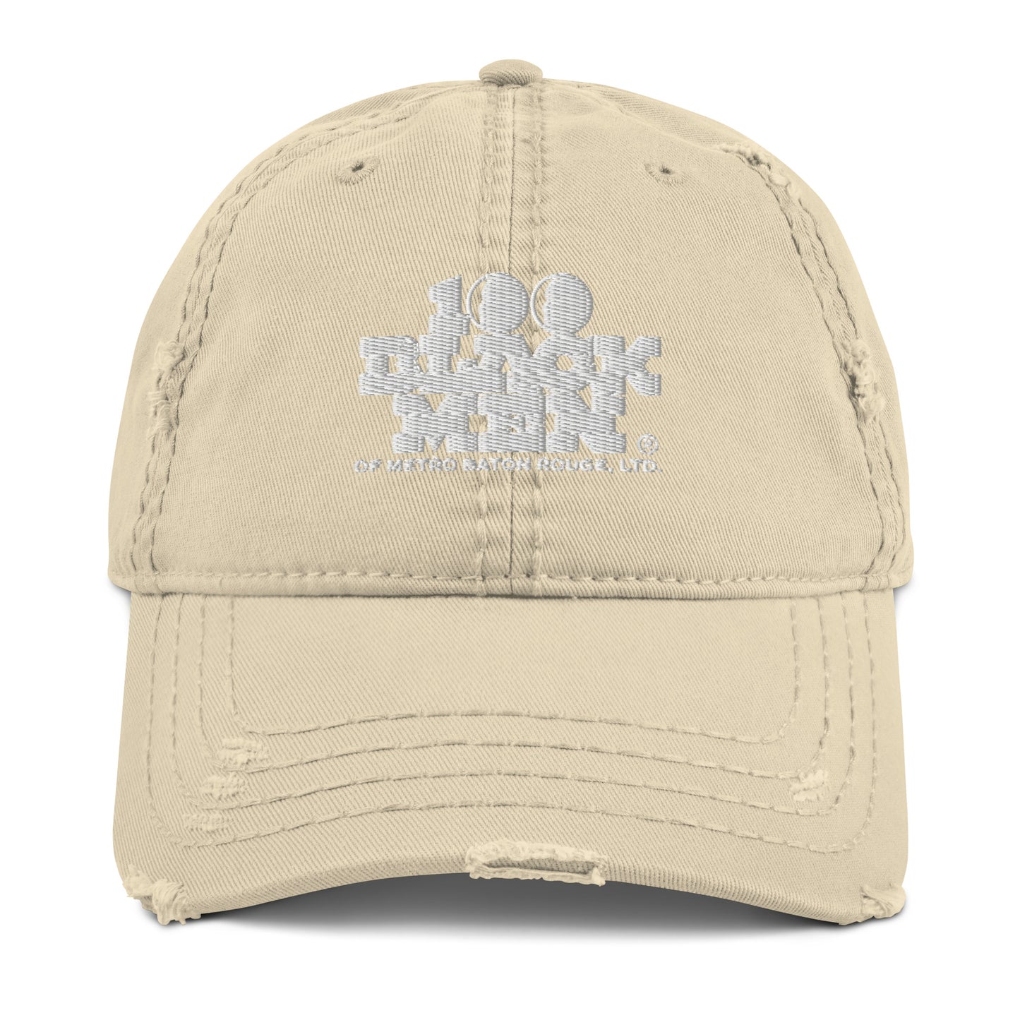 100 BLACK MEN BR Distressed Dad Hat