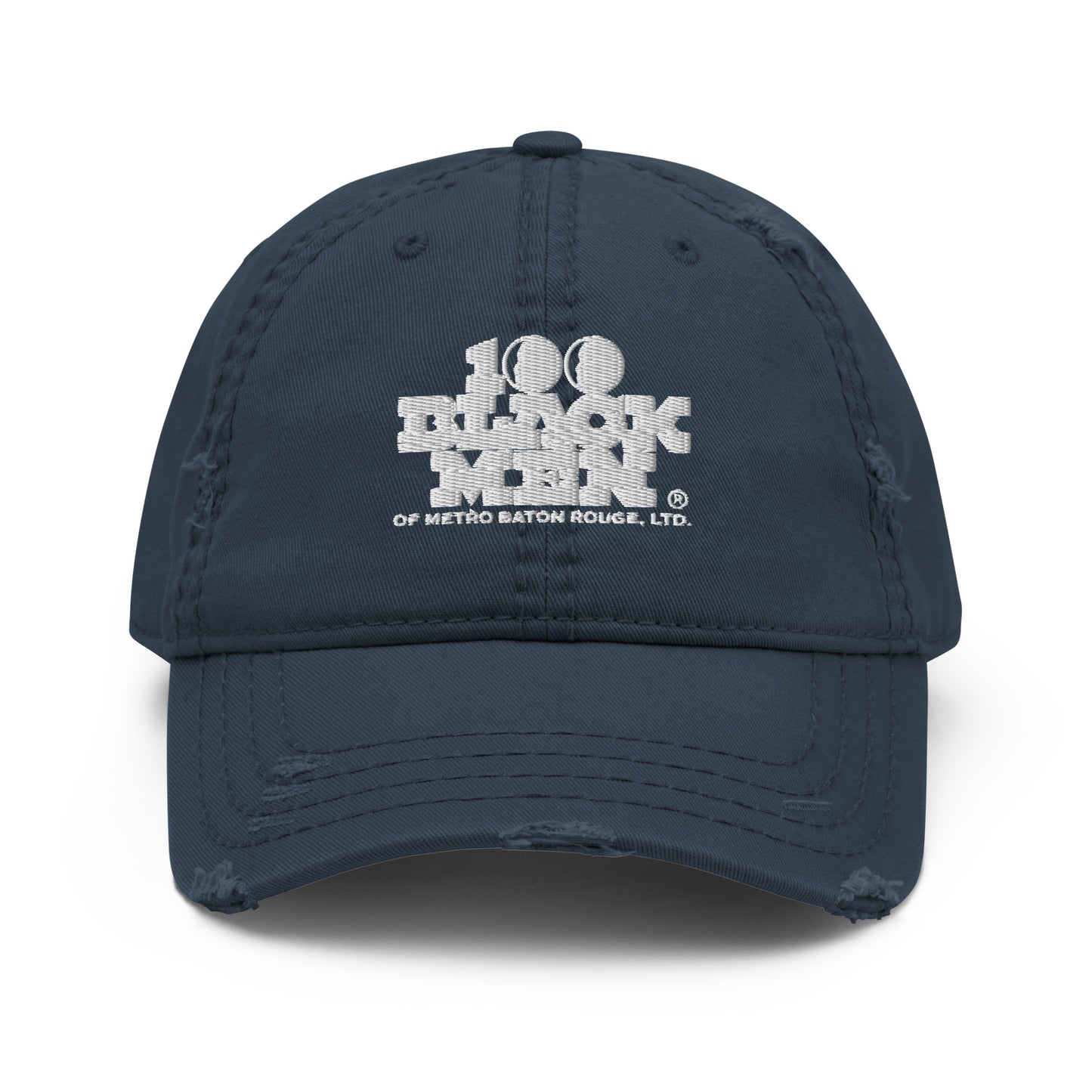 100 BLACK MEN BR Distressed Dad Hat