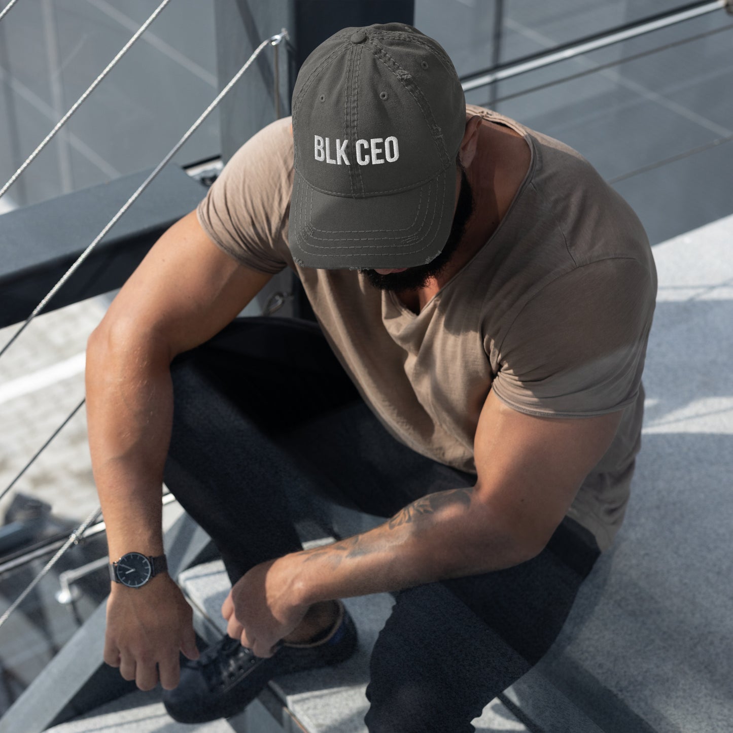 BLK CEO Distressed Dad Hat